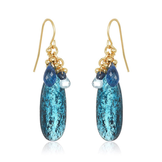 Kyanite Long Pear Earrings