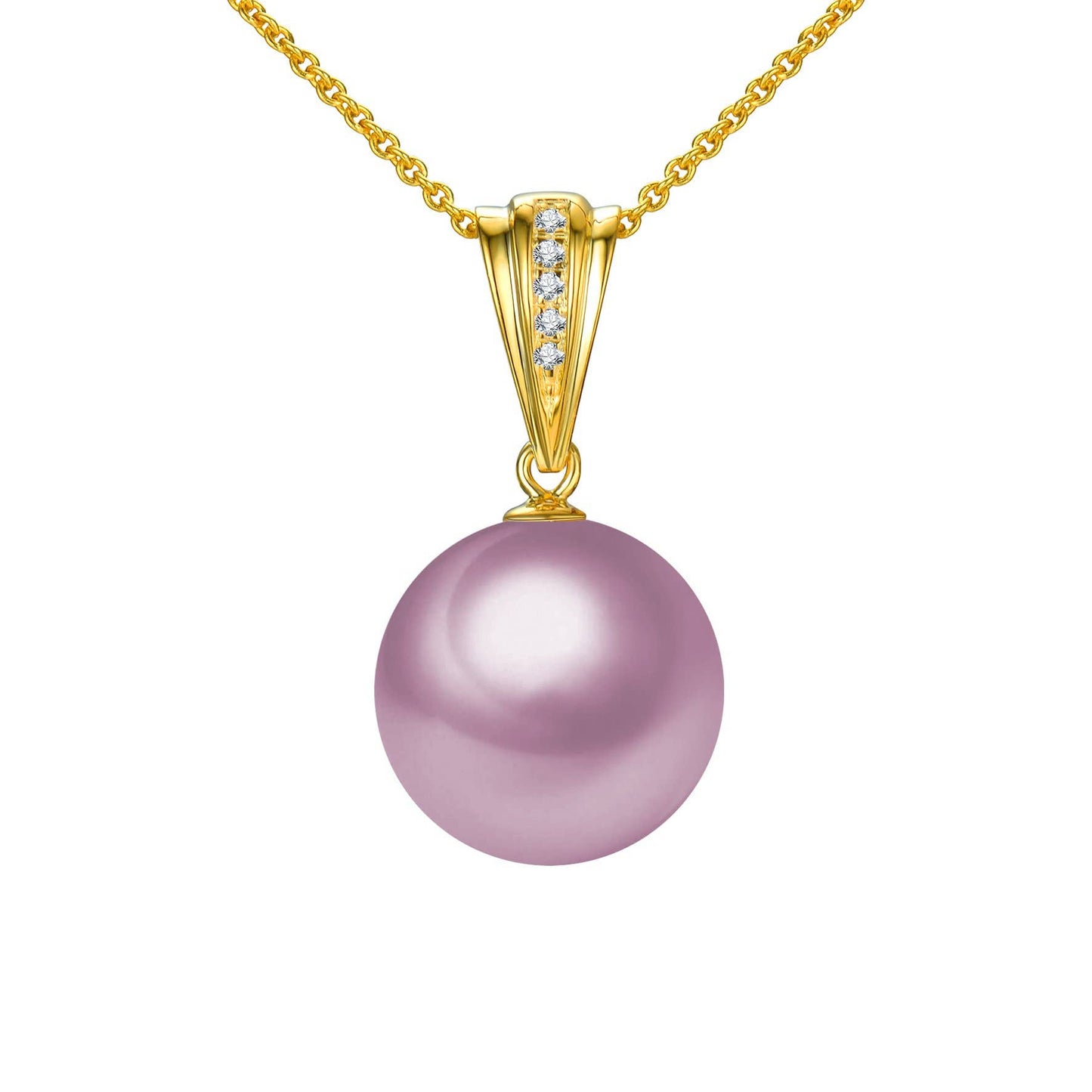 Diamond Accent Pearl Pendant Necklace, 18k Gold
