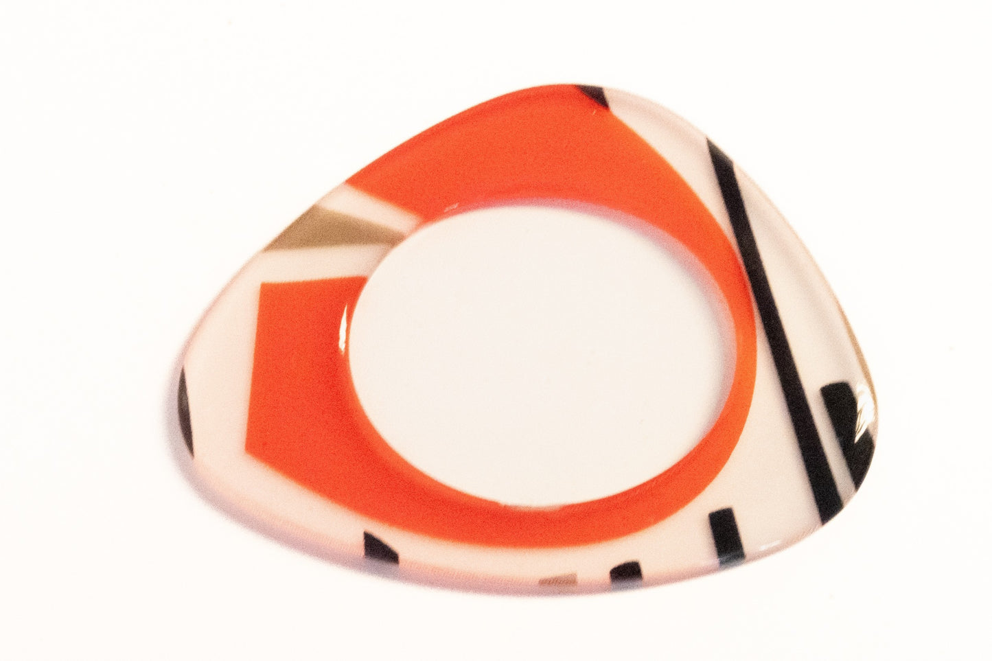 Coral, Cream & Caramel Abstract Acrylic Flat Bangle