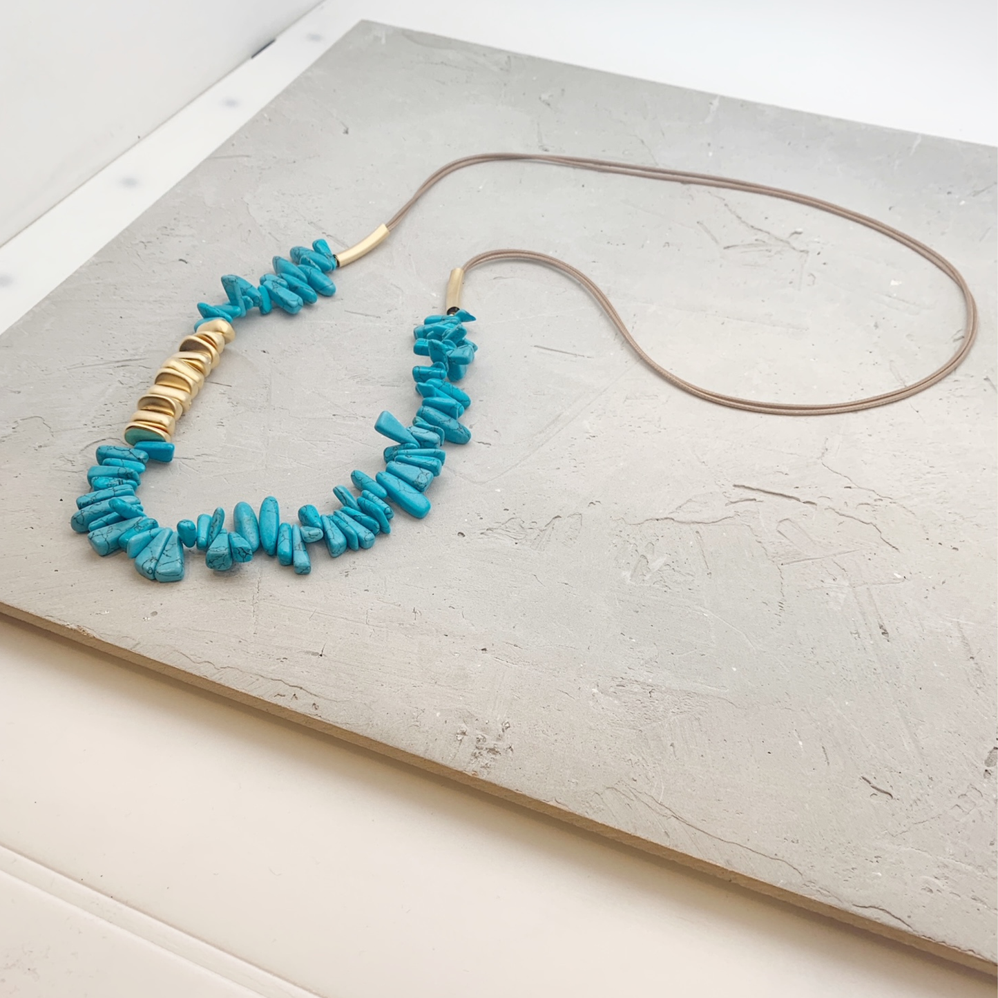 Agnes Light Blue Long Beaded Necklace