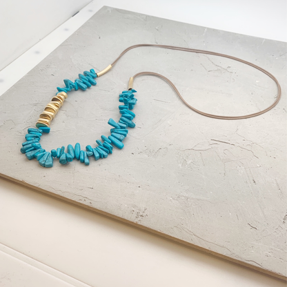 Agnes Light Blue Long Beaded Necklace