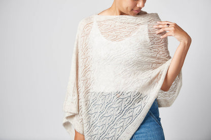 'Tuscan Wedding Poncho', Mohair Blend in Off White