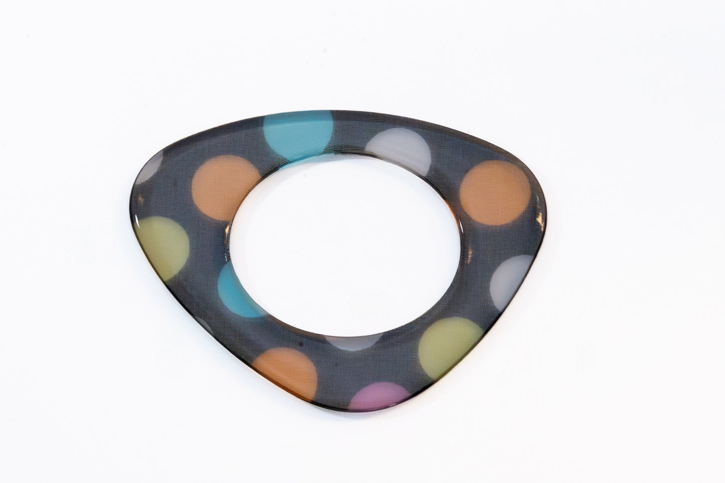 Polka Dot Multicolor Acrylic Flat Bangle