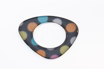 Polka Dot Multicolor Acrylic Flat Bangle