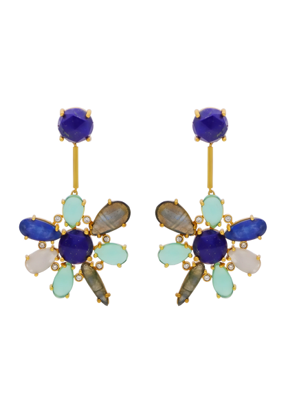 Blue Hibiscus Earrings