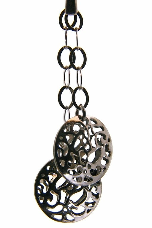 Dark Rhodium Sterling Filigree Drop Earring view 2