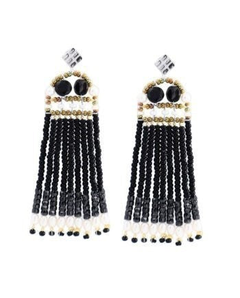 Ziio's Fenice Black Spinel & Pearl Fringe Earring