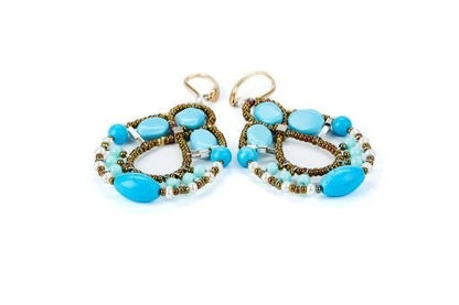 Blue Magnesite Galaxie Drop Earrings by Ziio