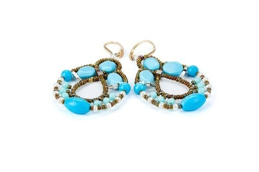 Blue Magnesite Galaxie Drop Earrings by Ziio