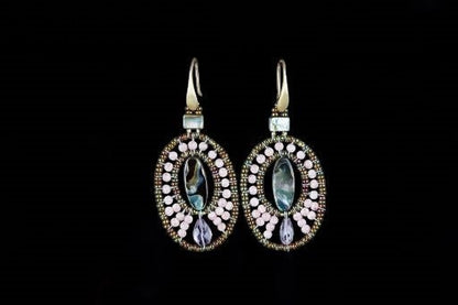 Ziio's Moonlight Earring in Pink with Abalone & Amethyst view 2