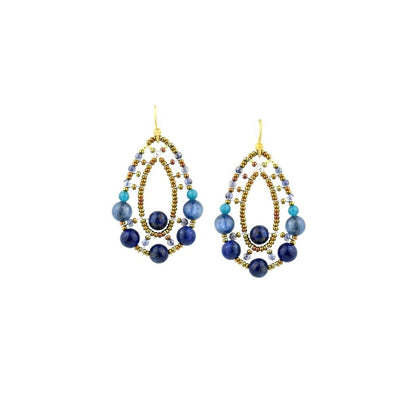 Ziio's Shinju Blue Comet Gemstone Drop Earring