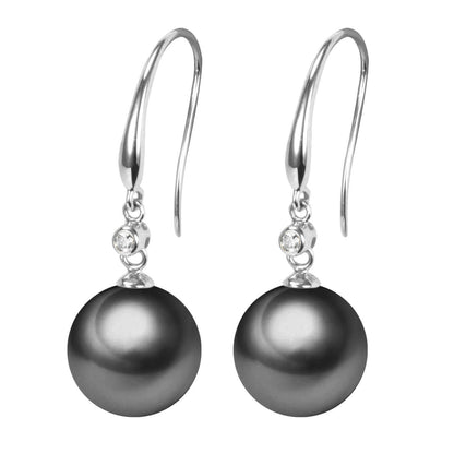 Diamond & Edison Pearl Earrings, 18k Gold