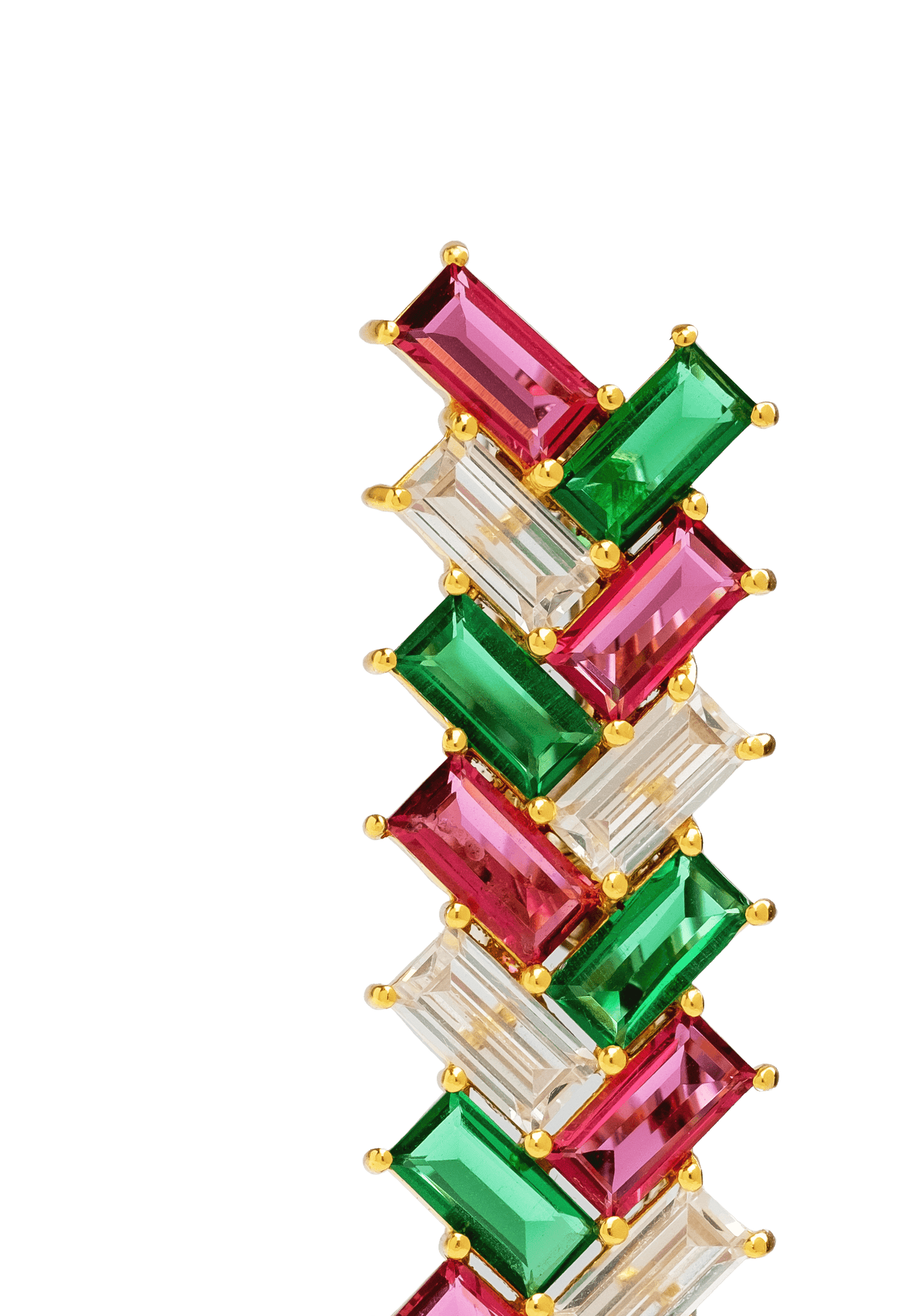 Red, White & Green Geometric Earrings