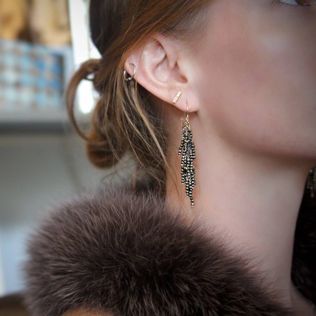Firecracker Earrings with Black Spinel