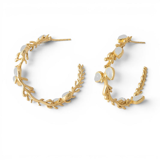 Lika White Hoop Earrings