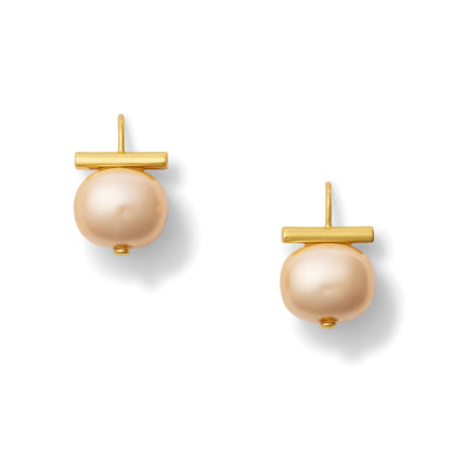 Petal Pop Pink Classic Pebble Pearl Earring