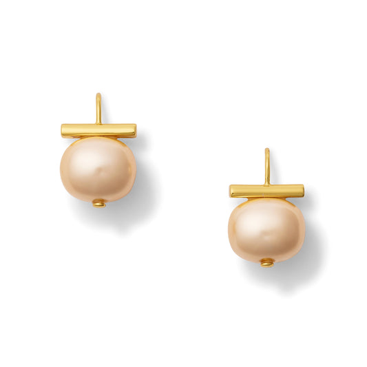 Petal Pop Pink Classic Pebble Pearl Earring