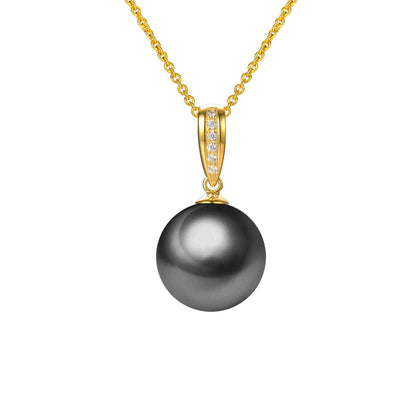 Classic Diamond & Pearl Pendant Necklace, 18k Gold