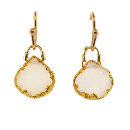 Romeo Blue Geode Earrings, Gold-Filled