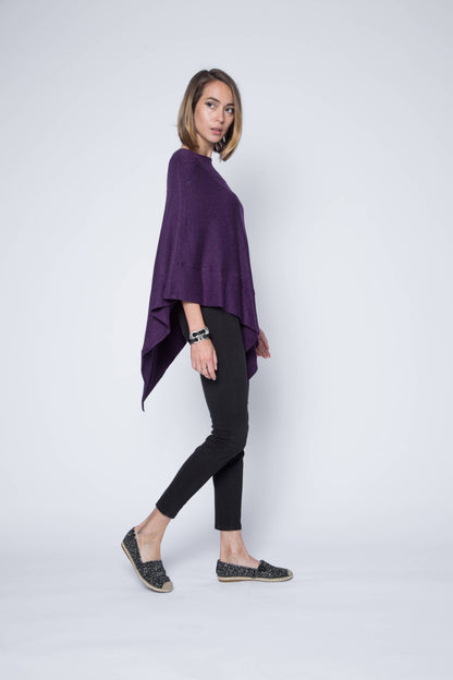 Poncho Jersey Sweater Garnet Red / Asymmetrical