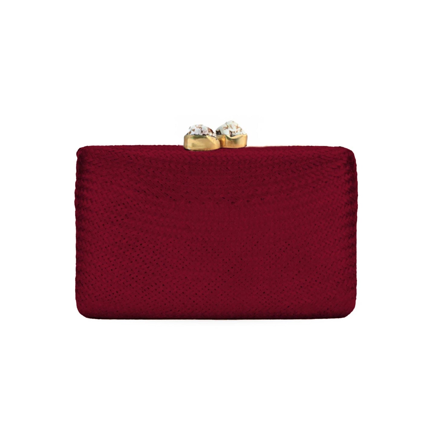 Dark Cherry Red Rectangle Clutch by LIKHÂ