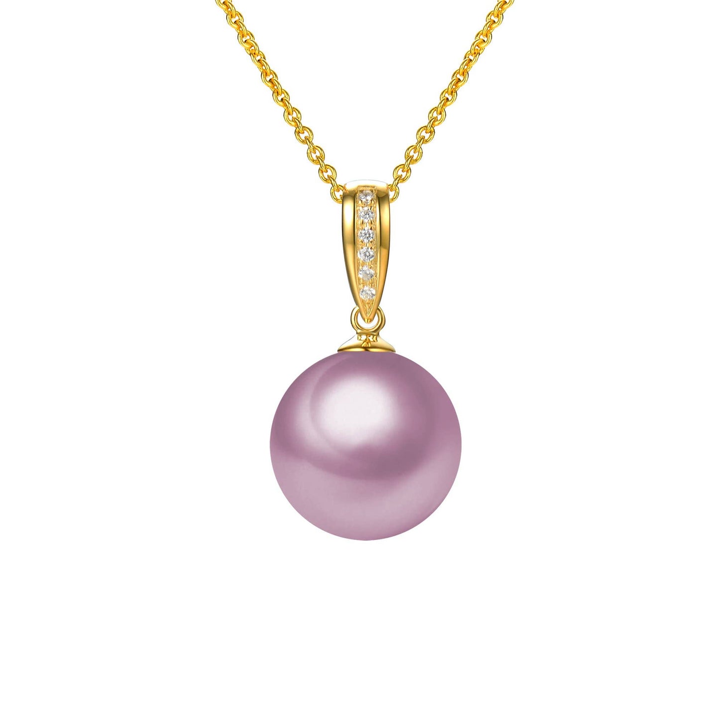 Classic Diamond & Pearl Pendant Necklace, 18k Gold
