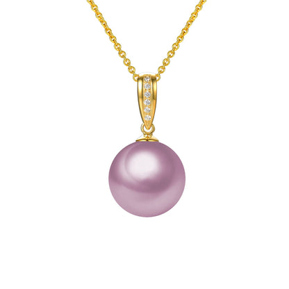 Classic Diamond & Pearl Pendant Necklace, 18k Gold