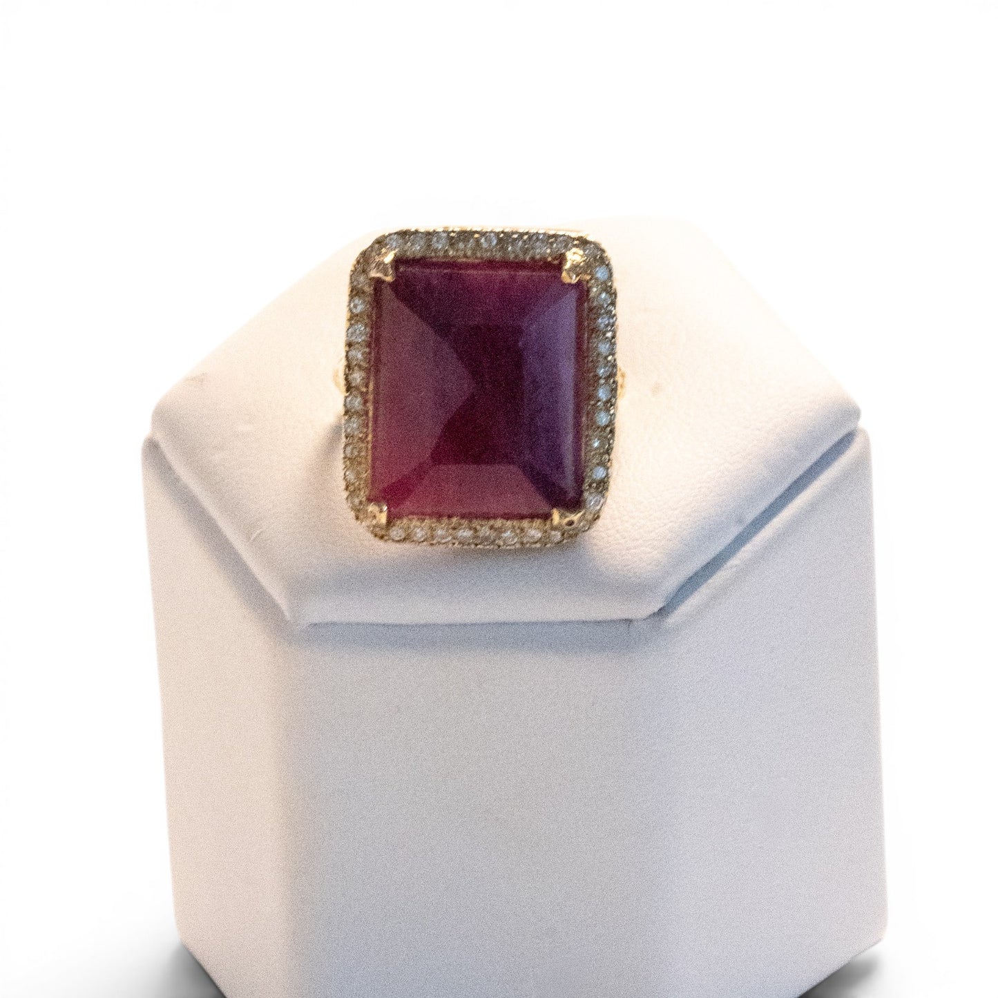 African Ruby & Diamond Cocktail Ring