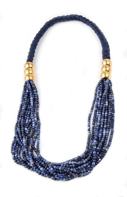 Multi-Strand Blue Sodalite Gemstone Necklace