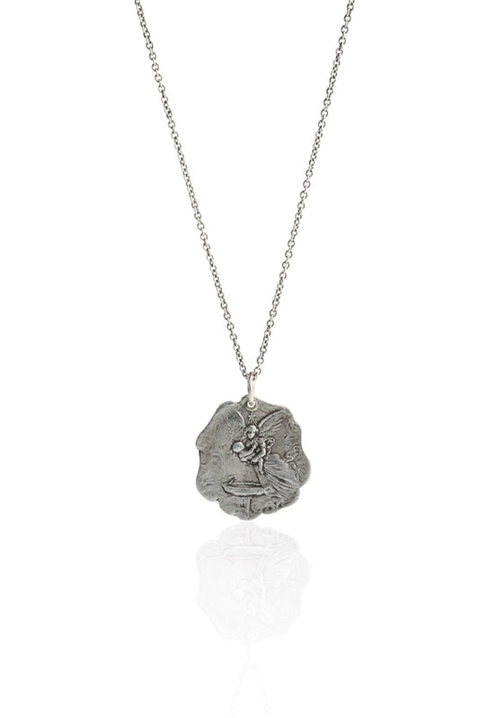Baptismal Pendant - Purity, Patron of All, Sterling Silver