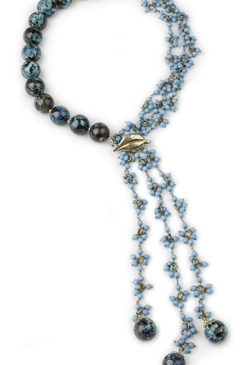 Turquoise & Chrysocolla Tassel Necklace