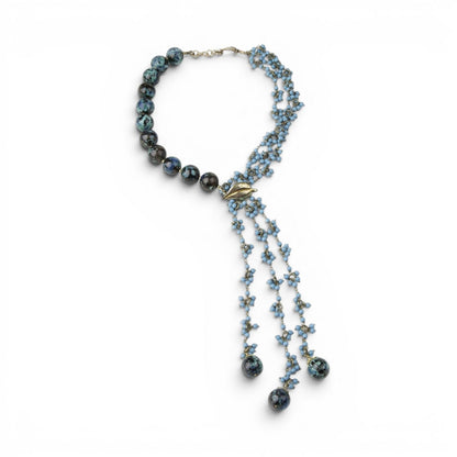 Turquoise & Chrysocolla Tassel Necklace view 2