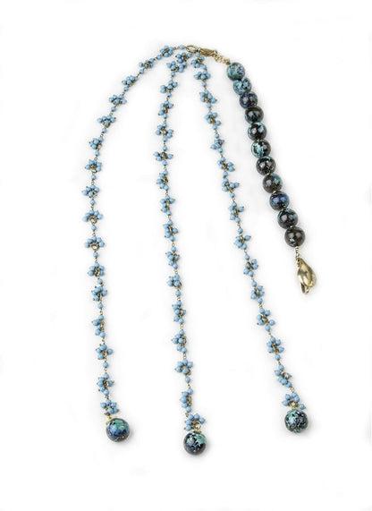 Turquoise & Chrysocolla Tassel Necklace view 3