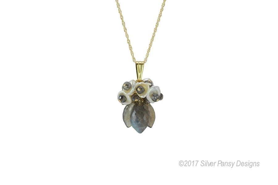 Labradorite & Keshi Pearl Pendant Necklace