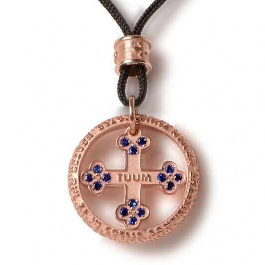 Tuum's Flore Pendant in Rose Gold with Blue Sapphires