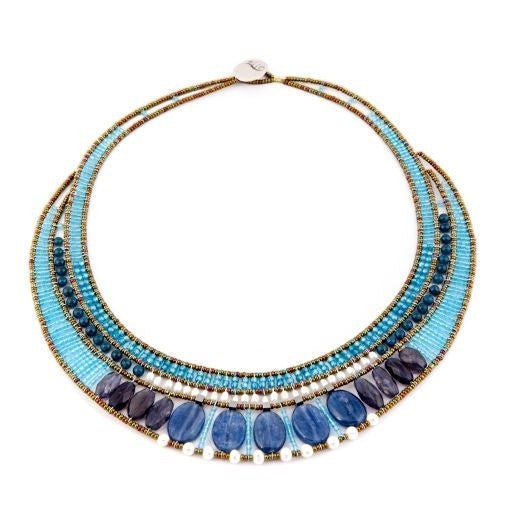 Blue Kyanite, Zircon & Iolite Necklace by Ziio
