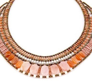 Pink Morganite, Moonstone & Zircon Necklace by Ziio