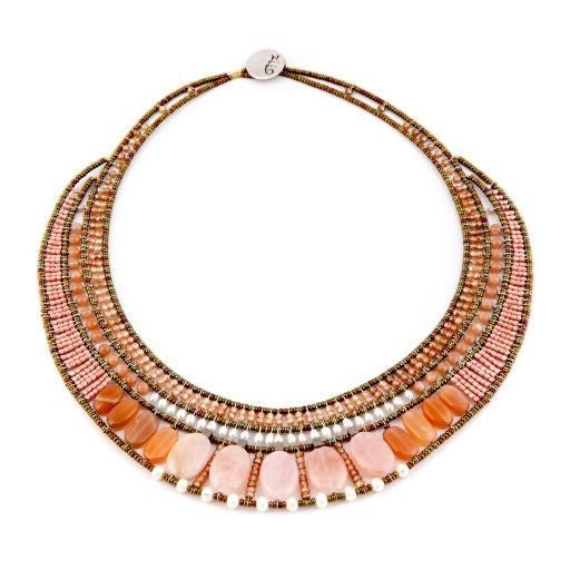 Pink Morganite, Moonstone & Zircon Necklace by Ziio view 2