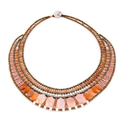 Pink Morganite, Moonstone & Zircon Necklace by Ziio view 2