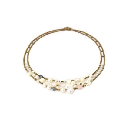 Ziio's Shinju Pearl & Morganite Necklace view 2