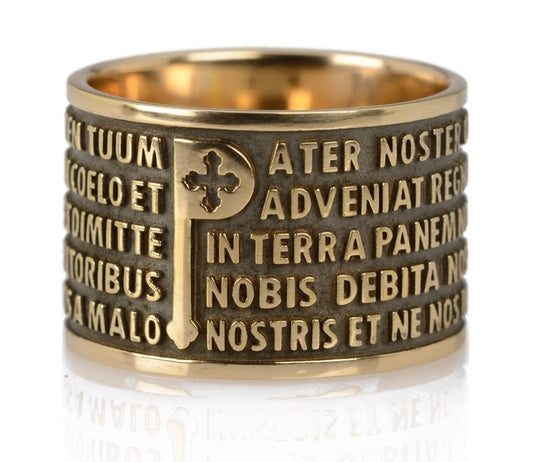Tuum's Origine Pater Ring, Bronzed Sterling Silver