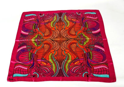 Pink Jungle Print 36 in. Square Silk Satin Scarf
