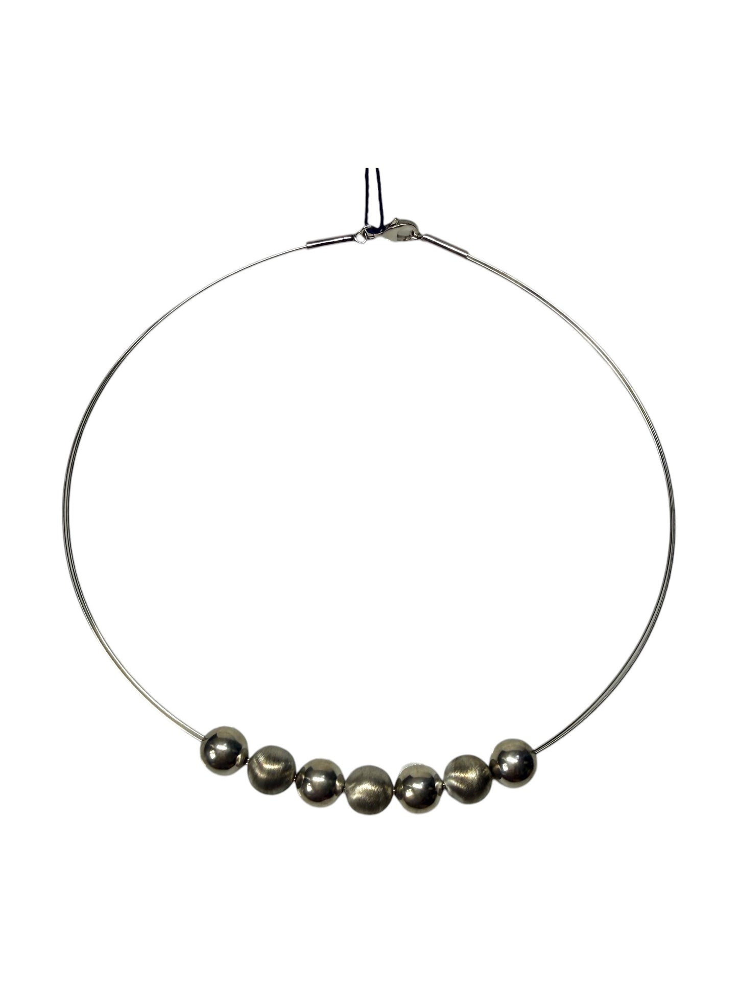 Sterling Silver Orb Collar Necklace