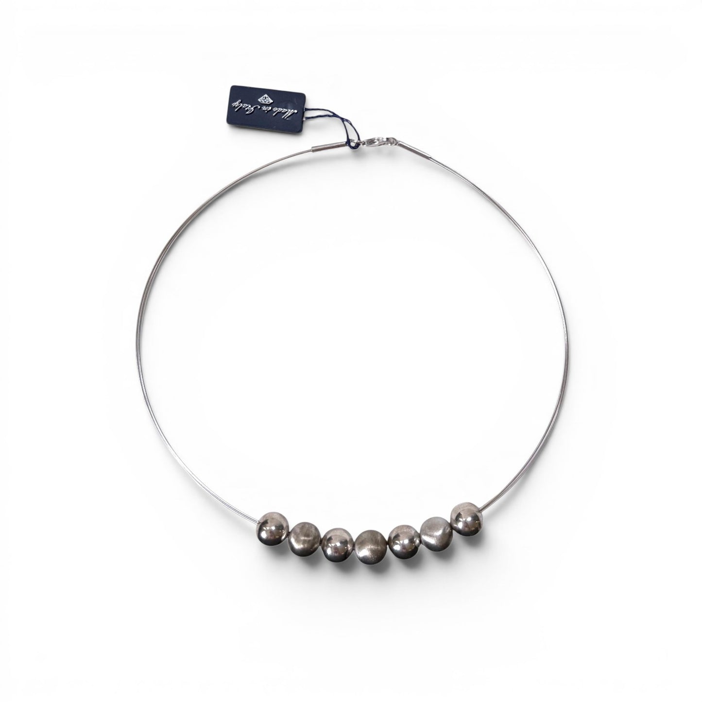 Sterling Silver Orb Collar Necklace