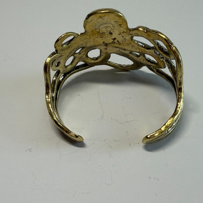 Trebor Style gold-toned octopus cuff bracelet with intricate Victorian-inspired tentacle wrap design