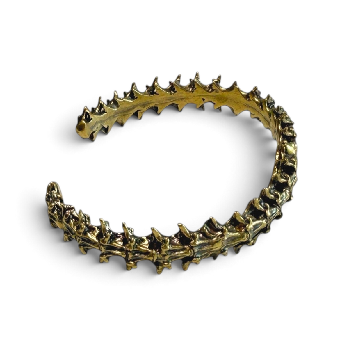 Trebor Style snake vertebrae bangle cast from reclaimed copper and zinc in a metallic antique finish
