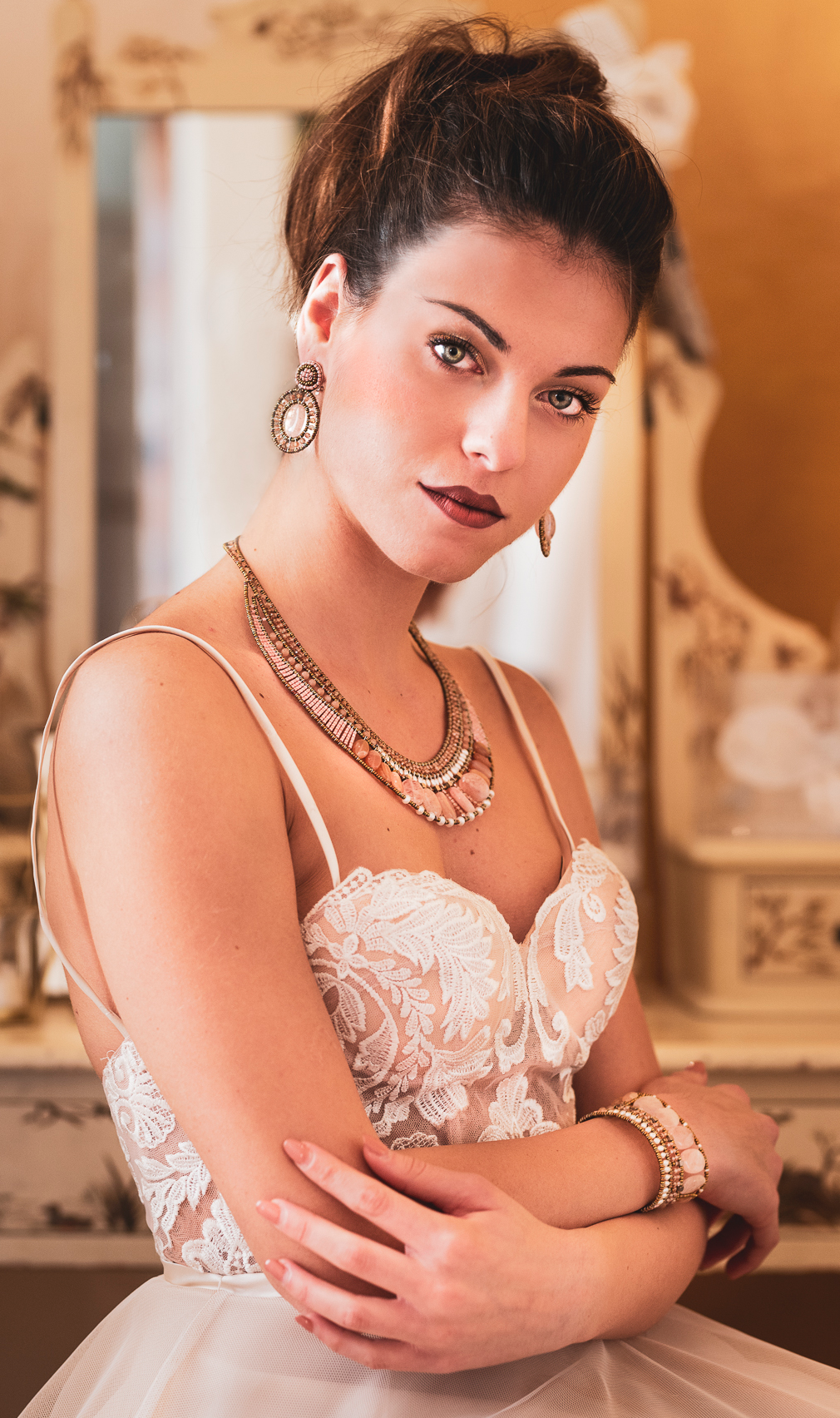 Ziio Pink Morganite, Moonstone & Zircon Necklace