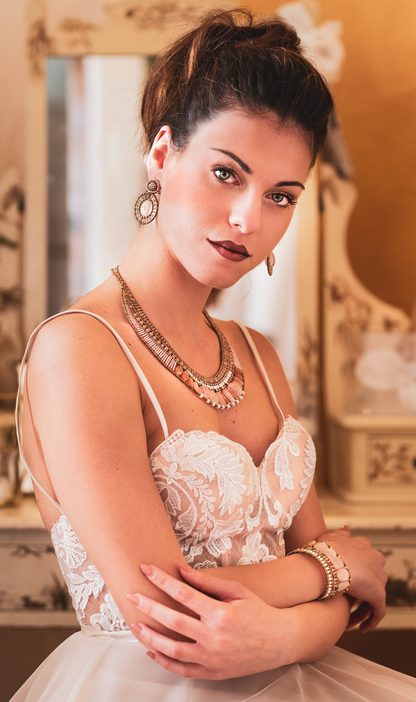 Ziio Pink Morganite, Moonstone & Zircon Necklace